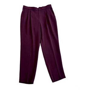 Aritzia Babaton maroon burgundy pleated ankle pants Sz 6